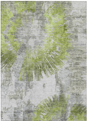 HomeRoots 5' X 8' Gray And Charcoal Abstract Washable Indoor Outdoor Area Rug