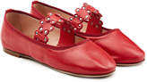 Thumbnail for your product : RED (V) Leather Ballerinas with Stud Embellishment