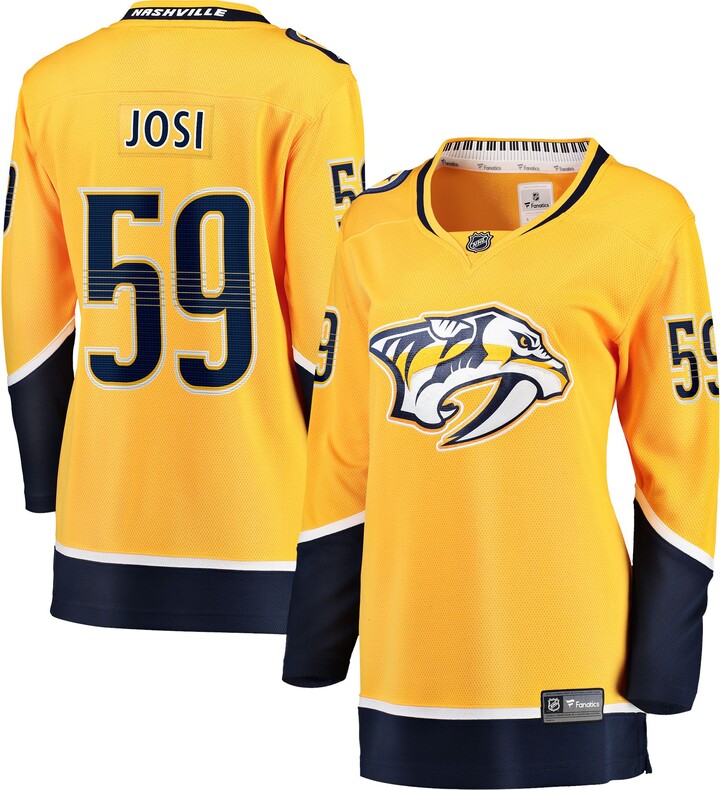 Fanatics NHL Women's Nashville Predators Roman Josi #59 Breakaway Home Replica Jersey, Large, Yellow
