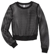 Thumbnail for your product : Xhilaration Junior's Mesh Cropped Sweatshirt - Black