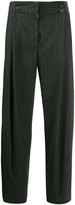 Thumbnail for your product : Maison Flaneur Pinstriped High-Waisted Trousers