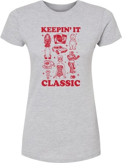 Mattel Women'sMattelKeepinItClassicFittedGraphicT-Shirt-HeatherGrey-X-Large