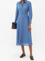 Thumbnail for your product : Cefinn Veronica Voile Midi Shirt Dress - Light Blue