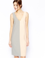 Thumbnail for your product : ASOS Shift Dress in Texture Colour Block