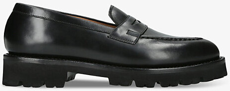 Grenson Mens Black Lloyd Slip-On Leather Penny Loafers Eur 44 / 10 Uk Men