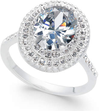 Charter Club Silver-Tone Pavandeacute; and Oval Cubic Zirconia Ring, Created for Macy's