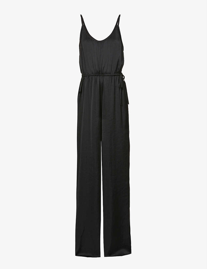 Theory Scoop-neck satin jumpsuit - ShopStyle