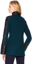 Thumbnail for your product : Michael Kors Faux-Leather-Sleeve Wool Coat