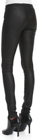 Thumbnail for your product : Milly Python-Embossed Leather Leggings
