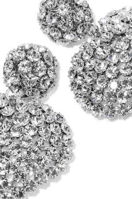 Alessandra Rich Oversized Silver-tone Crystal Clip Earrings