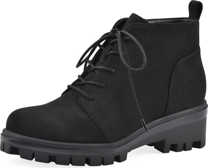 White Mountain Women's Tariq Lug Sole Lace-Up Bootie