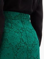 Thumbnail for your product : Dolce & Gabbana Floral Cotton-blend Guipure-lace Skirt - Green