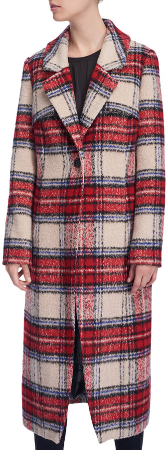 nvlt plaid long coat