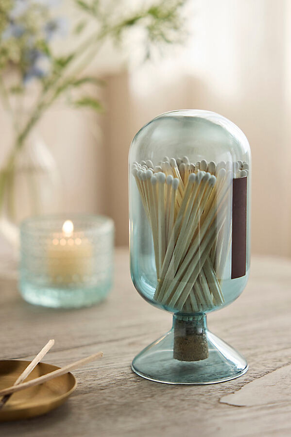 Glass Cloche with Matches