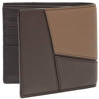 Loewe Puzzle Tri Colour Leather Billfold Wallet - Mens - Brown