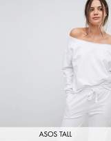 Thumbnail for your product : ASOS Tall TALL LOUNGE Raw Edge Off Shoulder Sweat