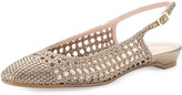 Thumbnail for your product : Stuart Weitzman Wicket Woven Slingback Flat, Ale