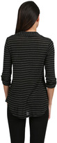 Thumbnail for your product : Splendid Drapey Striped Henley in Black