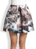Thumbnail for your product : Carven Moutain-Print Pleat-Front Skirt
