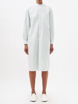 Thumbnail for your product : Charvet Stand-collar Striped Cotton-poplin Shirt Dress - Green Stripe