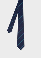 Thumbnail for your product : Men's Navy And Sky Blue Diagonal Fine Stripe Silk Tie