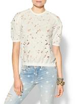 Thumbnail for your product : Rebecca Taylor Embroidered Floral Short Sleeve Top