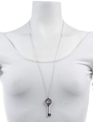 Tiffany & Co. 18K Diamond Key Pendant Necklace