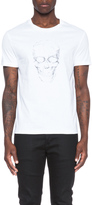 Thumbnail for your product : Alexander McQueen Vein Skull Cotton Tee in White & Black