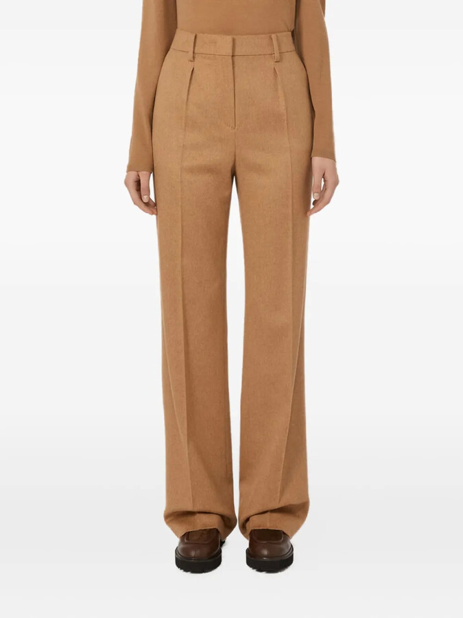 Max Mara Pleated Camel Trousers