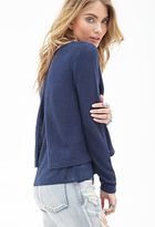 Thumbnail for your product : LOVE21 LOVE 21 Contemporary Chiffon-Paneled Metallic Sweater