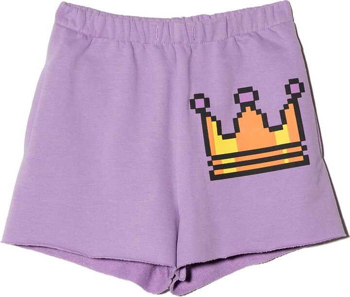 Natasha Zinko Kids Pixel Crown-print shorts - ShopStyle