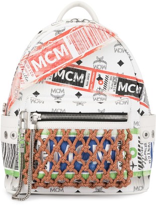 バッグ MCM Stark Flight Print BackPack MCM Visetos Flight Print Medium Stark Backpack Cognac 473199