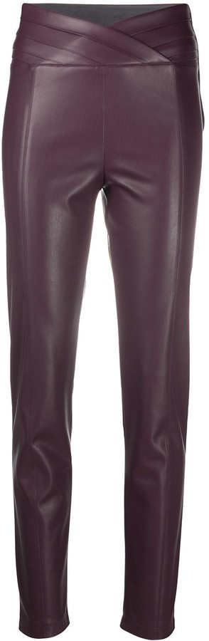 purple pleather pants