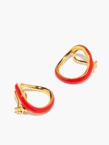 Thumbnail for your product : Charlotte Chesnais Naho Enamel & 18kt Gold-vermeil Clip Earrings - Orange Gold
