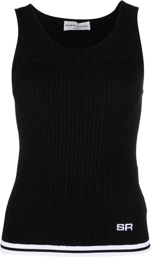 Sonia Rykiel Logo Embroidered Sleeveless Knitted Top