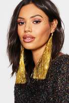 Thumbnail for your product : boohoo Gold Tinsel Tassel Earrings