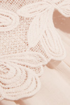 Thumbnail for your product : See by Chloe Guipure Lace And Cotton Mini Dress - Pastel pink