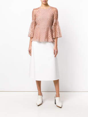 Burberry bell sleeve lace blouse