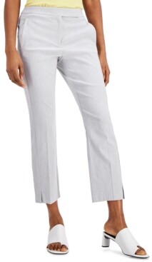 Alfani Cropped Slit-Hem Straight-Leg Pants, Created for Macy's