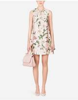 Thumbnail for your product : Dolce & Gabbana Dolce Gabbana Short Lily-Print Shantung Dress