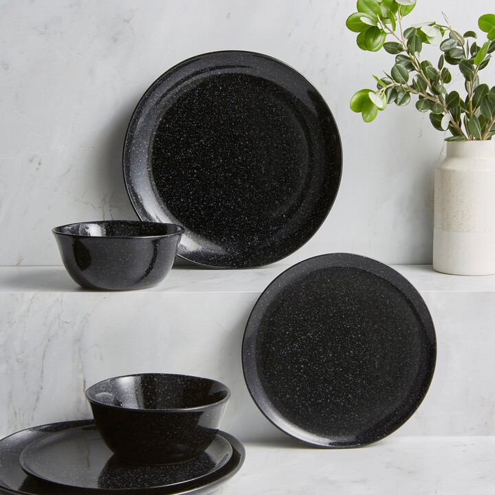 Dunelm Amalfi 12 Piece Dinner Set, Black Black ShopStyle