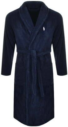 Ralph Lauren Shawl Dressing Gown Navy - ShopStyle Robes