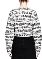 Thumbnail for your product : Alexander McQueen Naive Fair Isle Cropped Zip-Sleeve Sweater
