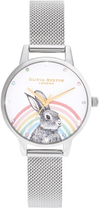 Olivia Burton Women's Illustrated Animals Stainless Steel Mesh Bracelet Watch 30mm