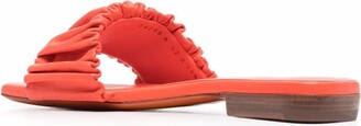 Santoni Ruched Leather Sandals
