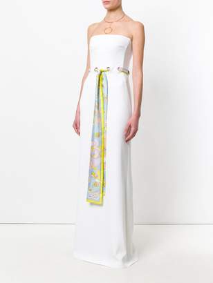 Emilio Pucci scarf belted strapless gown
