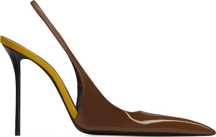 Saint Laurent Patent Leather Amalia Slingback Pumps 110