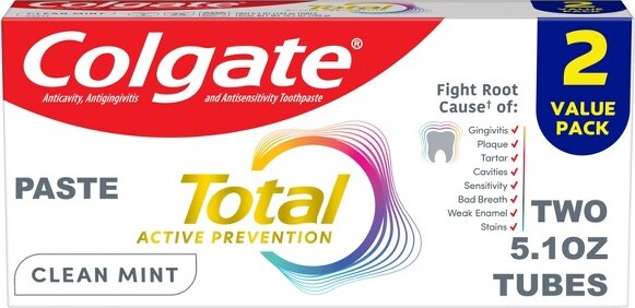 Colgate ColgateTotalActivePreventionCleanMintToothpaste-5.1oz/2pk