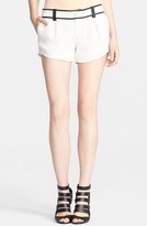 Thumbnail for your product : Alice + Olivia Leather Trim Butterfly Shorts