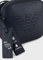 Thumbnail for your product : Emporio Armani Bonded Leather Shoulder Bag With Perforated Logo